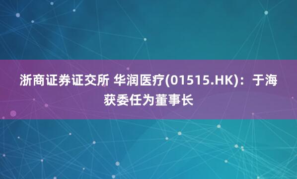 浙商证券证交所 华润医疗(01515.HK)：于海获委任为董事长